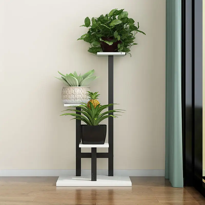 T字型植物スタンド植木鉢用3層フラワースタンド鉄室内装飾スタンド