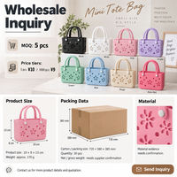 Mini sac à main EVA 19x8x13cm, décoration DIY, sac de rangement pour cosmétiques, imperméable, pour la plage, les voyages, l'usage quotidien, vente en gros