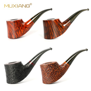MUXIANG Tobacco Pipe Bent Type Solid Wood 3mm Filter Men's Smoking Pipe - Product Image 5