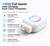 Chargeur rapide 140W X01 Type C avec arrêt automatique à charge complète pour téléphones mobiles compatibles