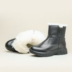 Zongmai – bottes de neige noires à talon moyen, doublées de laine, résistantes à l'usure, antidérapantes, pour l'extérieur, taille 37 à 46 - Product Image 3