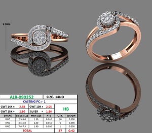 Anillo de Compromiso de Lujo en Oro Rosa de 10K con Diamante de Corte Redondo, Elegante Joyería Nupcial para Mujer, Regalo Romántico - Product Image 2