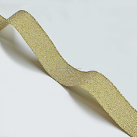 Bande élastique en nylon jacquard chevrons or et argent de 1,3 cm, accessoire haut de gamme à fil brillant pour robes de mariée, boîte cadeau colorée