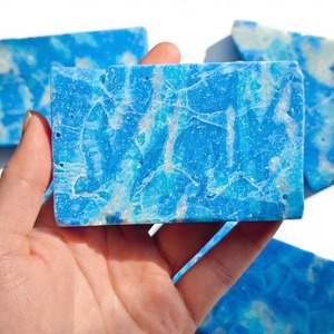 Vente en gros de plaques de cristal polies, imitation Larimar bleu dominicain, pour cadeaux et fabrication de bijoux - Product Image 2