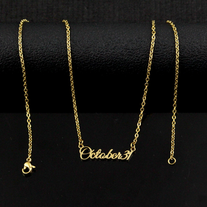 Collana con <span class=keywords><strong>Nome</strong></span> Personalizzato in Corsivo, Gioiello in Acciaio Inossidabile Placcato Oro 18k, Collana con <span class=keywords><strong>Nome</strong></span> Personalizzato su Misura - Product Image 5