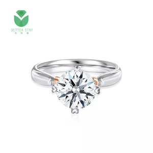 Betterstar Eleganter Brillantschliff Labor-Diamantring 14K/18K Gelb-/Weiß-/Rosé<span class=keywords><strong>gold</strong></span> Maßgefertigt Größenverstellbar IGI-Zertifiziert Fein - Product Image 1
