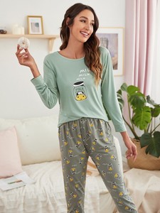 Conjunto de Pijamas para Mujer, Dos Piezas, Ropa de Dormir para Chicas, Ropa de Estar por Casa de Verano, Venta al Por Mayor - Product Image 4