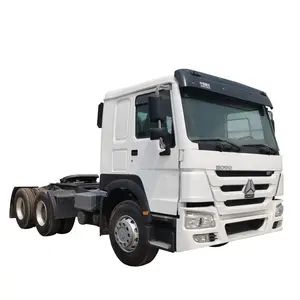 Sinotruk รถบรรทุกหัวลากมือสอง Howo ขับเคลื่อน 10 ล้อซ้ายมือ 371HP หัวรถบรรทุกมือสอง