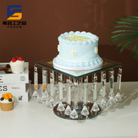 Haute qualité cristal gâteau de mariage support fête Dessert affichage gâteau plateau taille personnalisée fleur support présentoir bas quantité minimale de commande gâteau