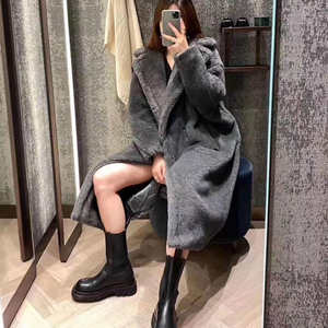 Cappotto Teddy Bear in Sherpa Personalizzato, Giacca Lunga da <span class=keywords><strong>Donna</strong></span> alla Moda con Collo in Vero Pile per l'Inverno - Product Image 2