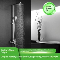 Pommeau de douche carré en acier inoxydable brossé 304, double jet, portable, design moderne, ensemble de douche à levage supérieur