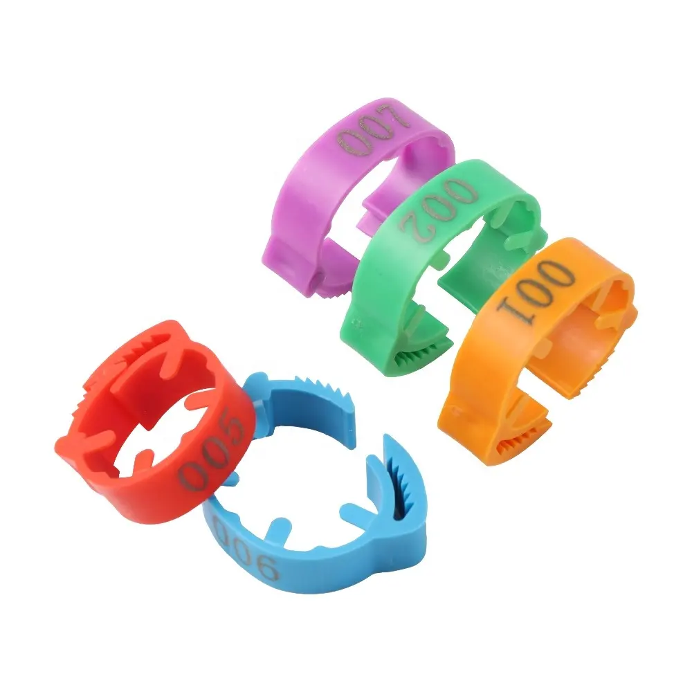 NEIN. 001-100 Chicken Foot Ring Plastic Adjustable Poultry Duck Goose Leg Digital Buckle Ring