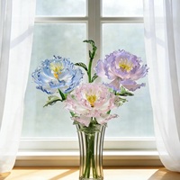 Coffret cadeau d'entreprise pour la fête des mères, Ornement personnalisé en verre soufflé à la main en forme de pivoine, Sculpture éternelle, Cadeau romantique pour la Saint-Valentin, Décoration d'intérieur