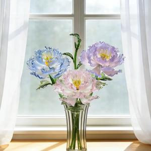 Coffret cadeau d'entreprise : Ornement personnalisé en <span class=keywords><strong>verre</strong></span> soufflé à la main, fleur <span class=keywords><strong>de</strong></span> pivoine, sculpture éternelle, cadeau romantique pour la Saint-Valentin, accent décoratif pour la maison - Product Image 2