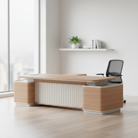 Ensemble de bureau moderne en forme de L avec table et chaise de luxe pour patron, directeur, bureau de direction, mobilier de bureau personnalisable