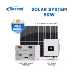 <span class=keywords><strong>EPEVER</strong></span> <span class=keywords><strong>5KW</strong></span> 10KW 15KW 20KW hors réseau Plusieurs types de batteries solaires pour panneaux solaires Système solaire complet pour usage domestique - Product Image 1