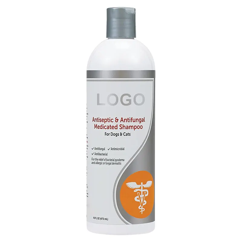 Etiqueta privada vegan fórmula veterinária, shampoo anti-súngico orgânico para animais de estimação