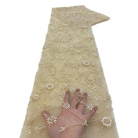 Günstiger Preis Pailletten Mesh Stoff Pailletten Perlen Spitze Hochzeit Spitze Stoff 3d Stickerei Pailletten Spitze Stoff