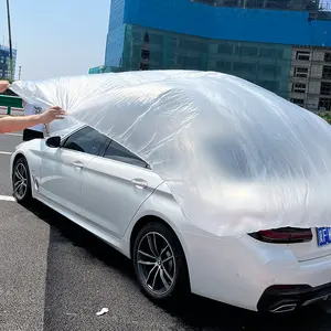 Cubierta de coche de plástico desechable transparente personalizada de salida de fábrica a la venta