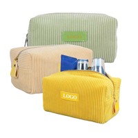 Sac de rangement doux et moelleux pour maquillage, trousse de toilette pour filles, pochette pour cosmétiques en velours côtelé avec logo personnalisé