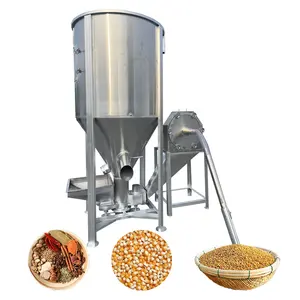Vertical Stainless Steel Animal Corn Feed Crusher Mixer Self-absorbing Dust-free Pig Cow Goat Chicken Breeding Equipment