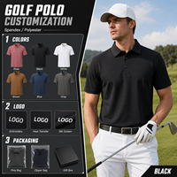 Chemises de golf pour hommes en polyester et élasthanne, respirantes, à séchage rapide, manches courtes, avec broderie de logo personnalisée, vente en gros