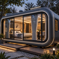Chambre d'hôtel capsule spatiale, maison modulaire de luxe préfabriquée, mini-cabane portable pour glamping