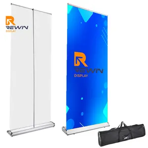 Factory Price Wide Base Aluminum Alloy 85X200 Advertising Rollup Stand Retractable Promotion Roll Up Banner Display