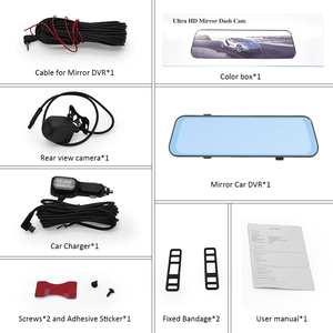 Specchietto Retrovisore con Dash Cam a 3 Obiettivi da 10 Pollici, Full HD 1080P, Schermo Touch, Visione Notturna e Monitoraggio Parcheggio - Product Image 5