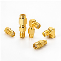 CHSUX RP- 12V Boîtier en laiton 1P pour adaptateur coaxial RF, connecteur mâle vers femelle droit plaqué or