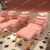 Nouveau design de fauteuil de lavage pour salon, unité de lavage inclinable, plusieurs couleurs tendance, avec lavabo et repose-pieds