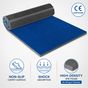 เสื่อยิมนาสติกพับได้ ได้รับมาตรฐาน <span class=keywords><strong>CE</strong></span> ผลิตจาก PVC+PE โฟมความหนาแน่นสูง เสื่อฝึกซ้อมกันลื่น เสื่อยิมนาสติกเชียร์ลีดเดอร์ หนา 25 มม. 4 ซม. - Product Image 6