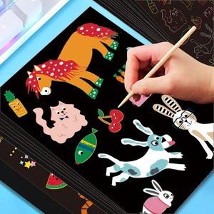 GF Cartoon Christmas Party Games Projects Kits Magic Scratch Paper Art Set Colorful Kids Drawing Art Cards with Scratch Pen - Product Image 6