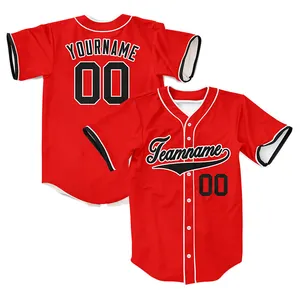 Grosir kaus softball jala logo kustom kualitas tinggi sublimasi tim bisbol jersey untuk pria