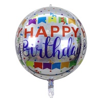 Ballons en aluminium métallique 4d de 22 pouces, sphère dégradée, arc-en-ciel, pour la décoration de fête d'anniversaire, vente en gros
