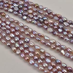 ไข่มุกน้ำจืดธรรมชาติขนาด 6-7 มม. รูปทรงไม่สม่ำเสมอ แสงเงาสวยงาม สำหรับทำสร้อยคอ DIY - Product Image 1