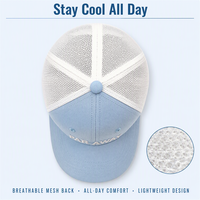 Casquette Trucker Bleu Clair Brodé avec Dos en Maille, Mot de Marque en Relief, Tailgate Alumni Homecoming, Réglable, Certifié ISO9001, OEM