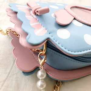 Bolso TOTE a horcajadas de un solo hombro personalizado para damas Candy Cute Pearl Cadena de cremallera decorativa Diseño de nicho Logotipo USB Poliéster - Product Image 5