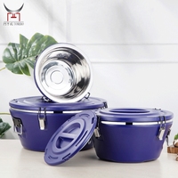 Baril isotherme pour le transport alimentaire, conteneur alimentaire thermique rond et plat, doublure en acier inoxydable pour la restauration, les banquets et les cantines