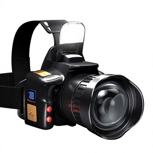 Lampe frontale LED multi-zoom de marque AoXing, rechargeable, avec écran numérique d'affichage de la puissance et sangle élastique épaisse - Product Image 2