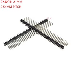 2x40 핀 이중 행 남성 <span class=keywords><strong>2</strong></span>.54mm 피치 21mm 긴 핀 헤더 커넥터 스트립 2x40pin <span class=keywords><strong>2</strong></span>*40 p 40pin pcb 보드 용 <span class=keywords><strong>Arduino</strong></span> - Product Image 1
