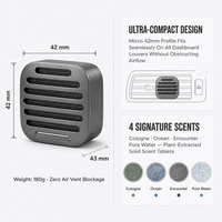 Diffuseur d'arômes pour voiture à fixation sur grille d'aération, en alliage d'aluminium aviation, grille nid d'abeille, fixation magnétique rapide, compact
