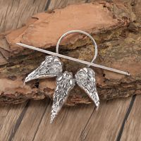 Épingle à Cheveux Viking Trois Crânes de Corbeau Pique Gothique Argent Antique Bijou Médiéval Nordique Accessoire Femme