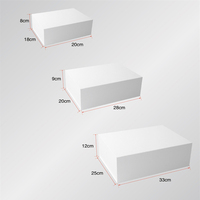 Boîte Cadeau Magnétique de Luxe Haut de Gamme Pliable et Recyclable, Noire et Blanche, Faible MOQ, Fermeture à Couvercle
