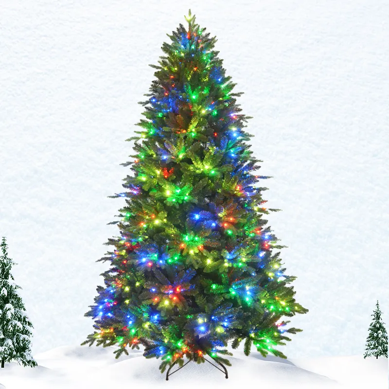 Albero di natale artificiale 7.5ft con illuminazione albero di natale artificiale pre illuminato pe pvc albero di natale artificiale misto