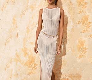 하이 넥 민소매 원피스 중공 크로 셰 뜨개질 비키니 수영복 보헤미안 크로 셰 뜨개질 커버 업 - Product Image 6