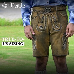 Lederhosen sur mesure pour homme en cuir véritable, shorts au-dessus du genou, tenue bavaroise pour l'Oktoberfest - Product Image 6