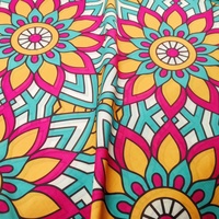 Véritable Grand Super Nouveau Modèle Tissu Africain Imprimé Cire Polyester Coton Voile Mixte Grandes Fleurs Tissu Designer pour Robe