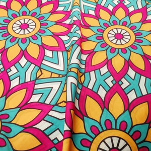 Véritable Grand Super Nouveau Modèle Tissu Africain Imprimé Cire Polyester Coton Voile Mixte Grandes Fleurs Tissu Designer pour Robe - Product Image 2