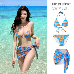 En stock usine : Maillot de bain sirène sexy en mousseline 3 pièces pour femme, avec shorty, idéal pour les vacances à la plage et les séances photo en bord de mer - Product Image 2